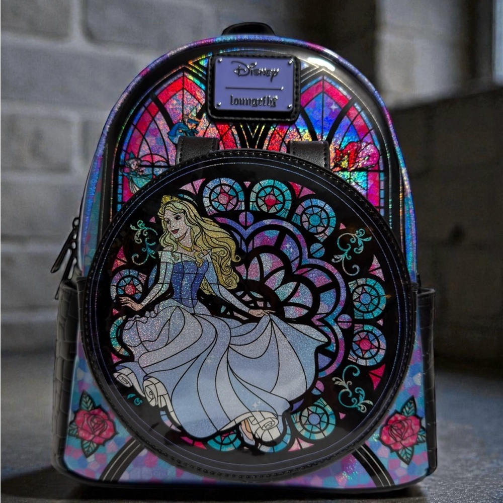 Disney Loungefly Aurora Sleeping Beauty Stained Glass Mini Backpack NWT SOLD OUT